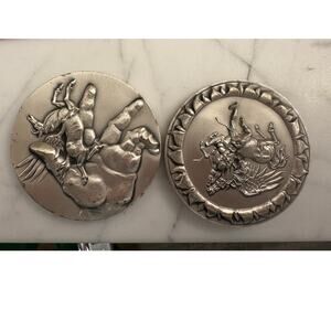 Medallic Art Co .999 + pure silver Frank Eliscu "INSPIRATION" 2 part medal 8.3oz